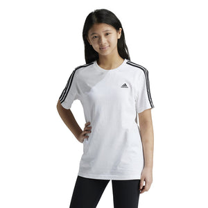 adidas Essentials 3-Stripes Cotton Loose Fit Boyfriend Tee - Girls