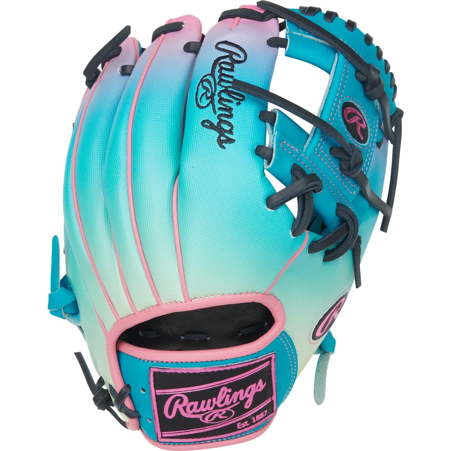 Rawlings Heart of The Hide Baseball Glove  Funburst Series  Right Hand Throw  11.5" Infield Pro I-Web