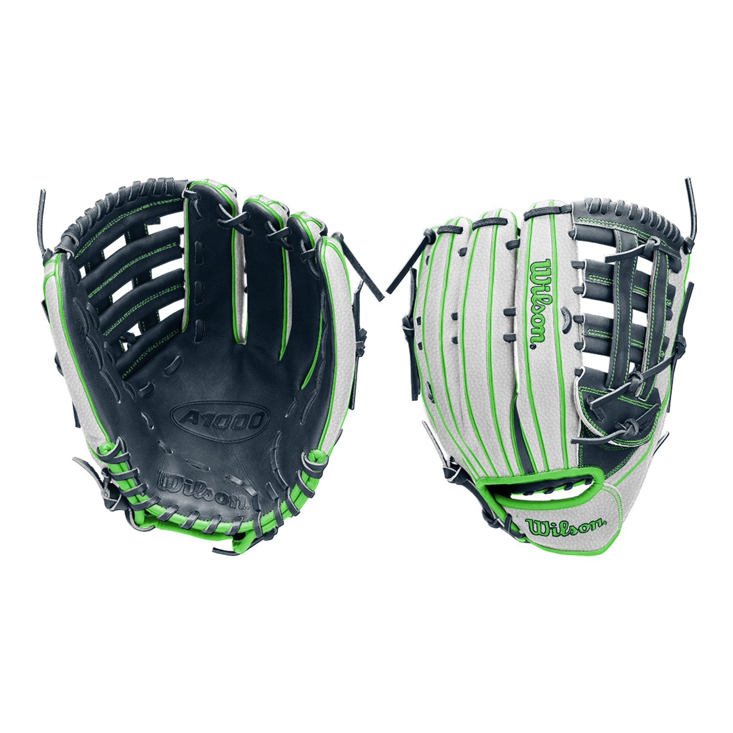 Wilson A1000 H12 White/Navy/Green 13.5" Slowpitch Glove